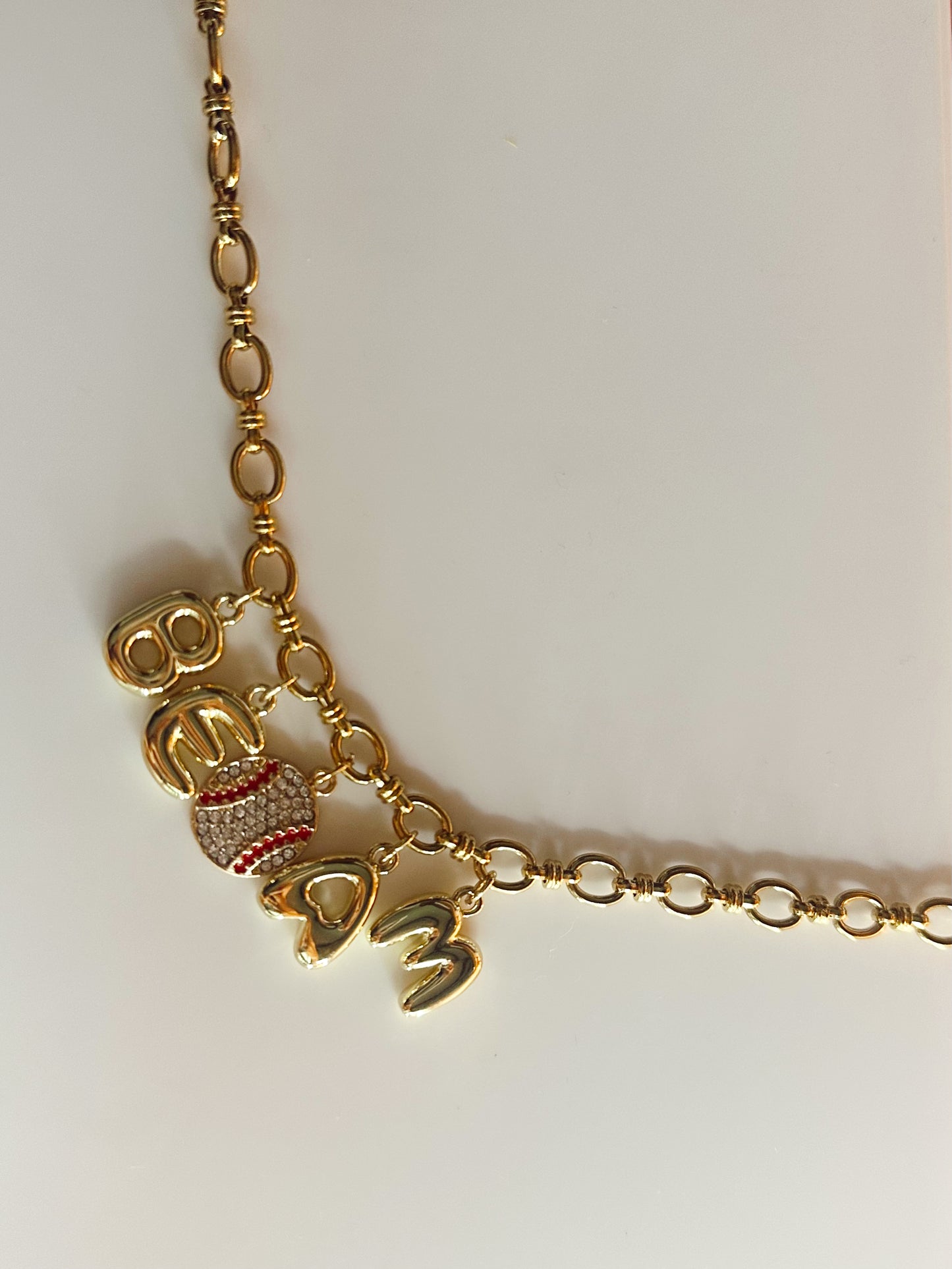 bold link charm necklace-original