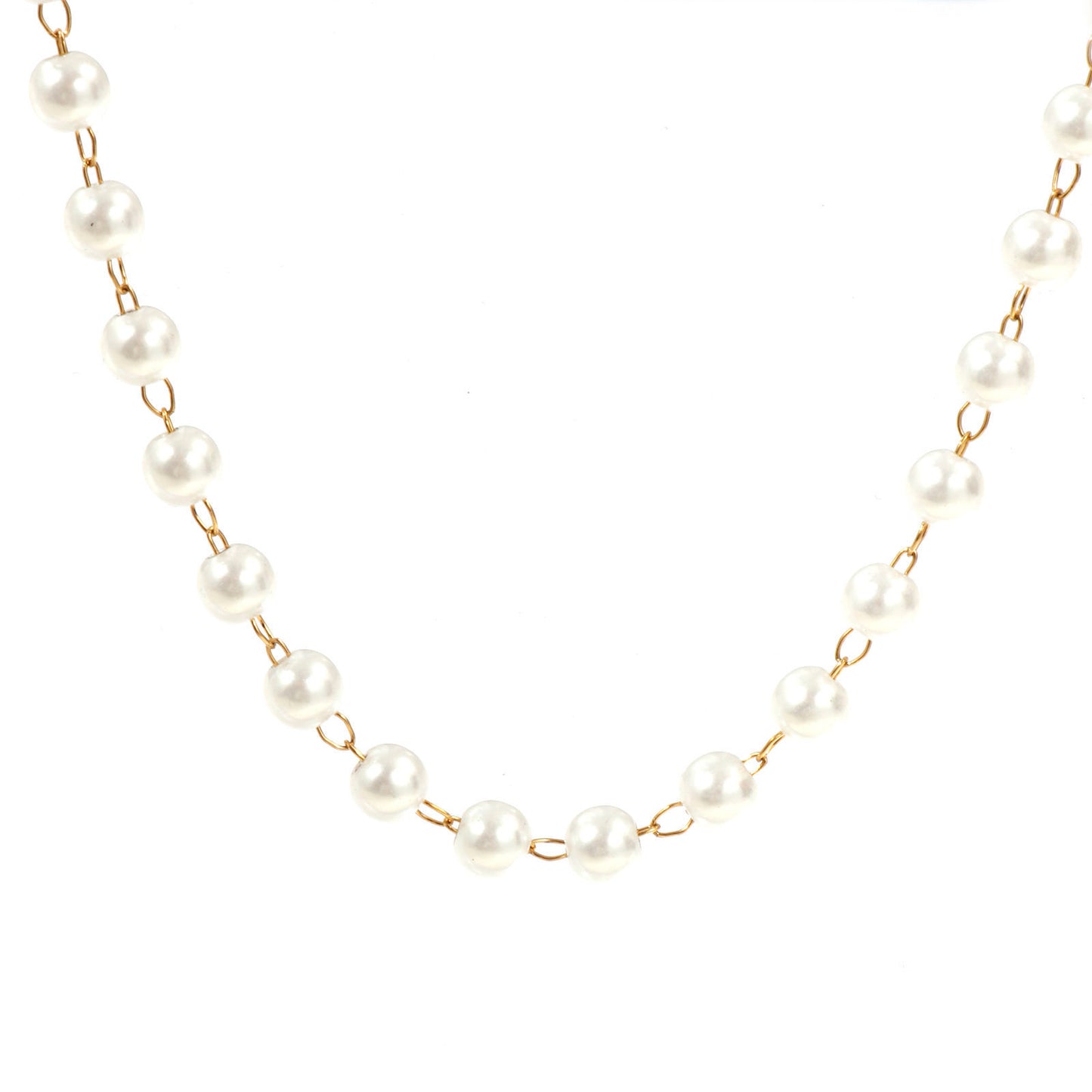 pearl chain charm necklace