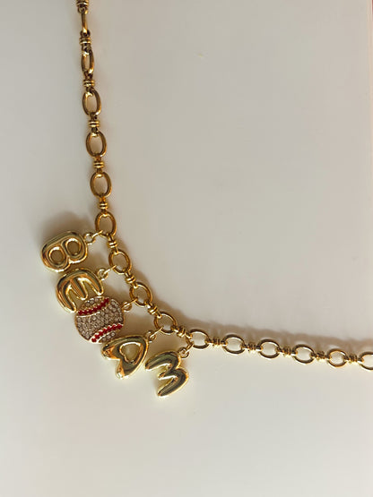 bold link charm necklace-original