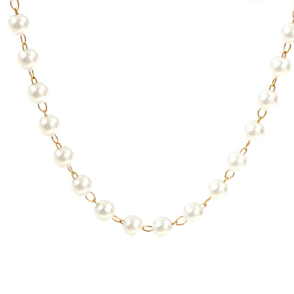 pearl chain charm necklace